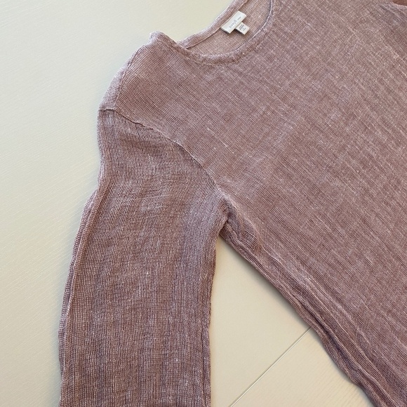 J. Jill Women's PureJill 100% Linen 3/4 Sleeve Boho Sheer Top Size Small - Picture 7 of 13